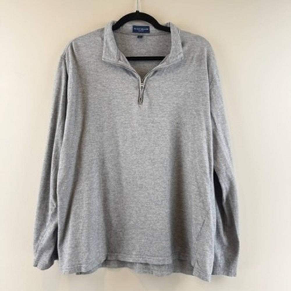 Peter Millar Pullover Mens XL Cashmere Blend Quarter Zip Gray Sweater Luxury